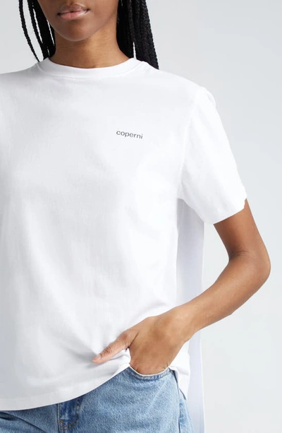Shop Coperni Cotton Cape Logo T-shirt In Optic White
