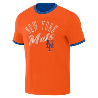 Shop Darius Rucker Collection By Fanatics Royal/orange New York Mets Two-way Ringer Reversible T-shirt