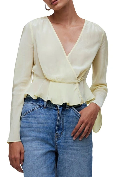 Shop Madewell Bell Sleeve Wrap Top In Candlelight