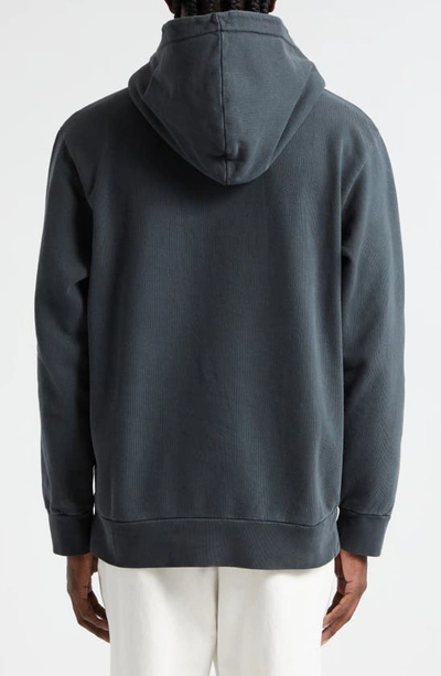 Shop Palm Angels Cotton French Terry Graphic Hoodie In Dark Grey White