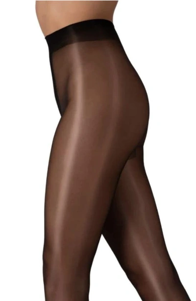 Lechery Women's Lustrous Silky Shiny 40 Denier Semi-opaque High-waist Pantyhose Tights Sku11003 In Black