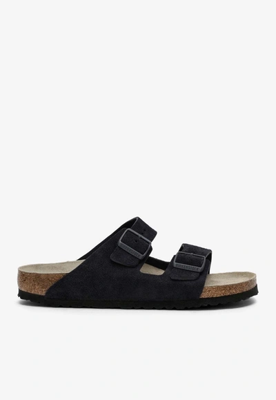 Birkenstock Slide Arizona Dark Blue Leather In Blue