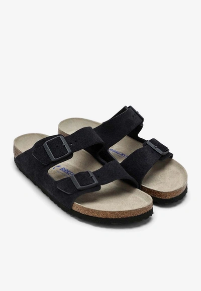 Birkenstock Slide Arizona Dark Blue Leather In Blue