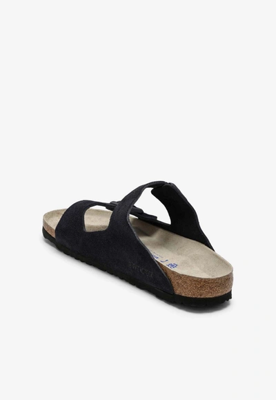 Birkenstock Slide Arizona Dark Blue Leather In Blue