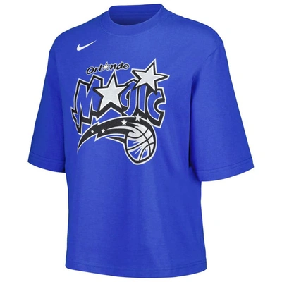 Shop Nike Blue Orlando Magic Classic Edition Boxy T-shirt In Gray