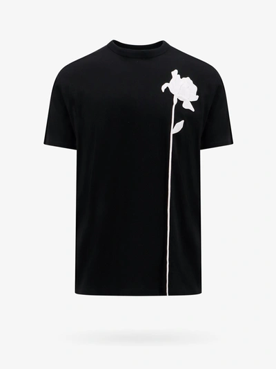 Shop Valentino Man T-shirt Man Black T-shirts