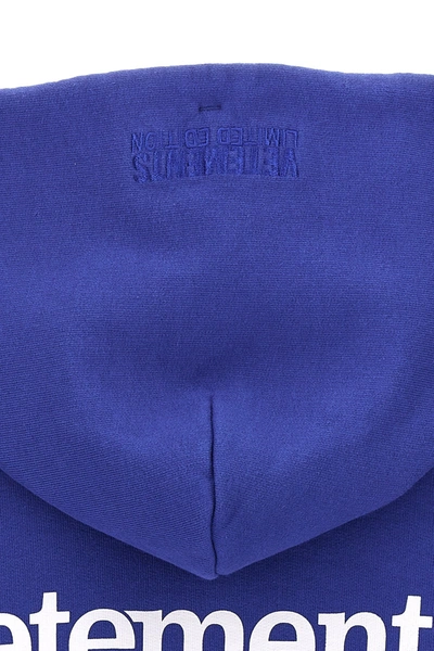 Shop Vetements Women 'campaign Logo' Hoodie In Blue