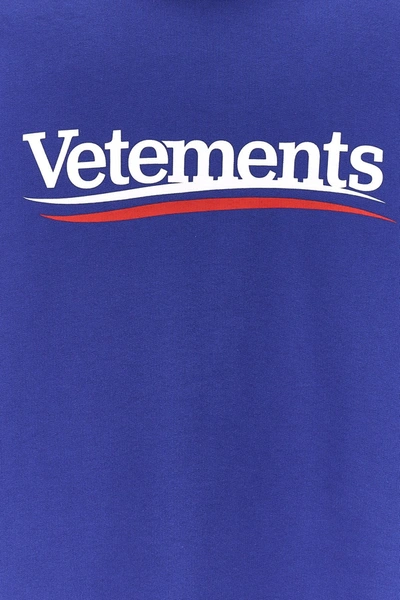 Shop Vetements Women 'campaign Logo' Hoodie In Blue