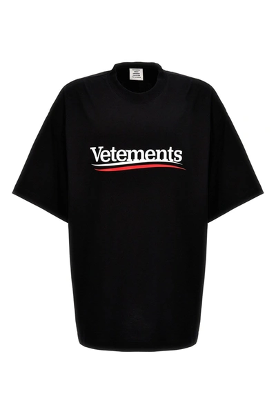 Shop Vetements Women 'campaign Logo' T-shirt In Black
