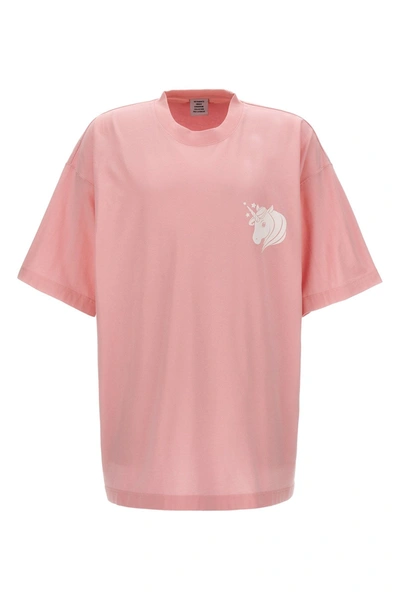 Shop Vetements Women 'unicorn' T-shirt In Pink