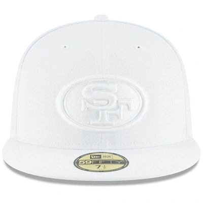 Shop New Era San Francisco 49ers White On White 59fifty Fitted Hat