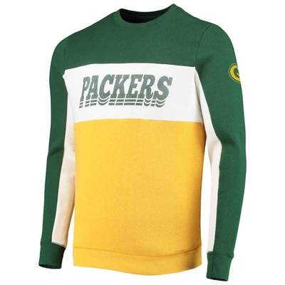 Shop Junk Food Green/gold Green Bay Packers Color Block Pullover Sweatshirt