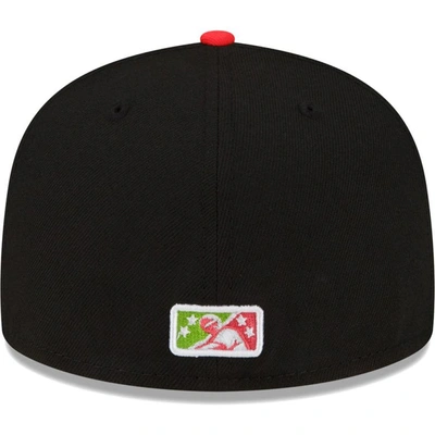 Shop New Era Black/red Lake County Captains Copa De La Diversion 59fifty Fitted Hat