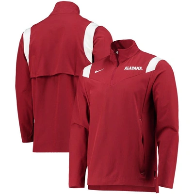 Shop Nike Crimson Alabama Crimson Tide 2021 Team Coach Quarter-zip Jacket