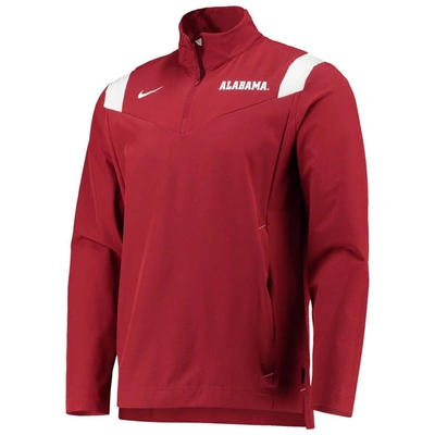 Shop Nike Crimson Alabama Crimson Tide 2021 Team Coach Quarter-zip Jacket