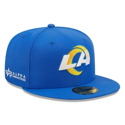 Shop New Era X Alpha Industries Royal Los Angeles Rams Alpha 59fifty Fitted Hat