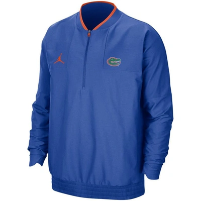 Shop Jordan Brand Royal Florida Gators 2021 Coach Half-zip Jacket