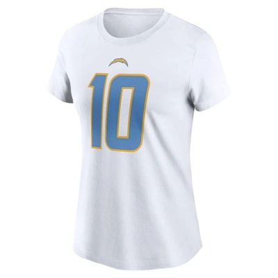 Shop Nike Justin Herbert White Los Angeles Chargers Player Name & Number T-shirt
