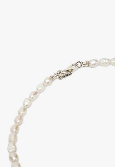 Shop Emanuele Bicocchi Baroque Pearl Necklace In White