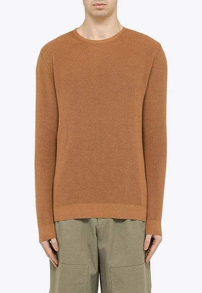 Shop Roberto Collina Basic Knitted Sweater In Beige