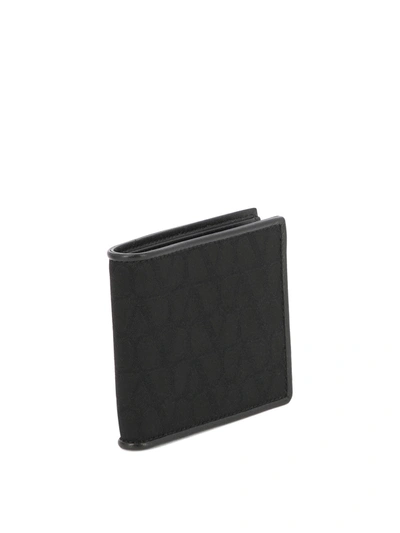 Shop Valentino Garavani Wallet In Toile Iconographe Technical Fabric