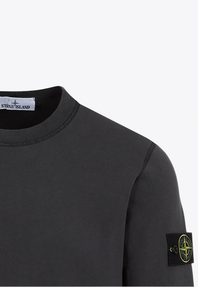 Shop Stone Island Buttoned-patch Pullover Sweatshirt In Gray