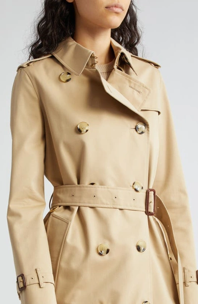 Shop Burberry Kensington Water Resistant Gabardine Trench Coat In Honey