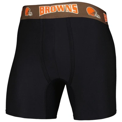 Shop Concepts Sport Black/brown Cleveland Browns 2-pack Boxer Briefs Set