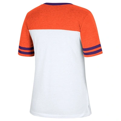 Shop Colosseum White/orange Clemson Tigers Frost Yourself Notch Neck T-shirt
