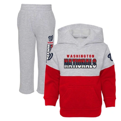 Shop Outerstuff Toddler Red/heather Gray Washington Nationals Two-piece Playmaker Set