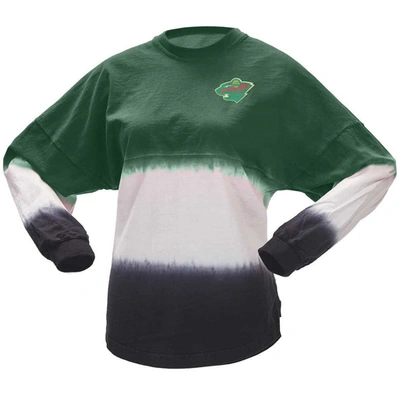 Shop Spirit Jersey Fanatics Branded Green/black Minnesota Wild Ombre Long Sleeve T-shirt