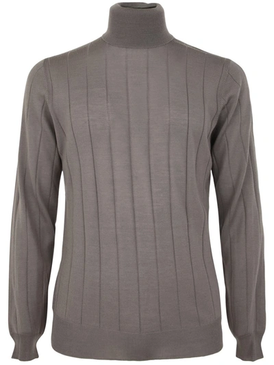 Shop Filippo De Laurentiis Royal Merino Long Sleeves Turtle Neck Sweater Clothing In Grey