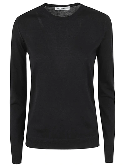 Shop Goes Botanical Long Sleeves Crew Neck Sweater Clothing In Black