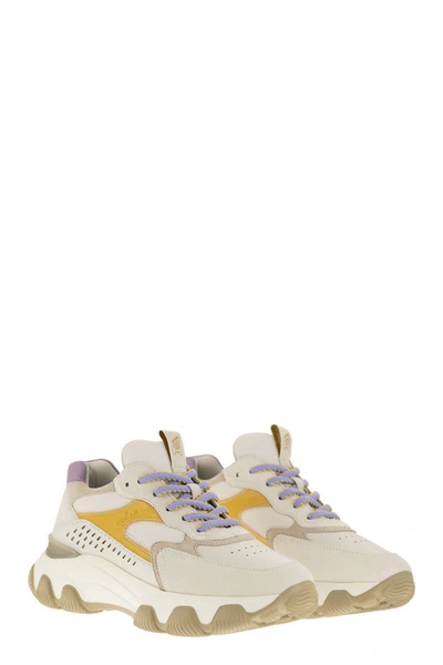 Shop Hogan Sneakers Hyperactive In Ivory/yellow/lilac