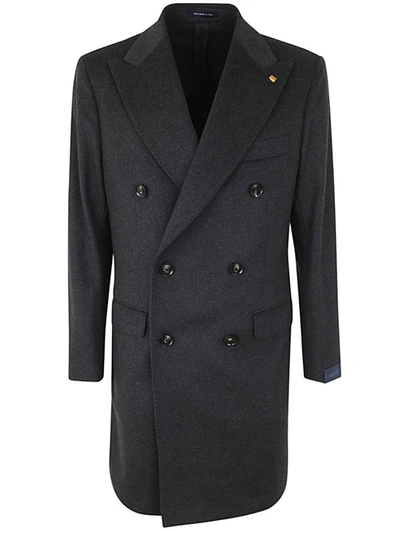 Shop Latorre Enzo Double Breasted Coat Clothing In Grey