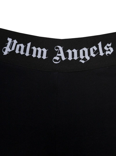 Shop Palm Angels Logo Tape Flare Sweatpants In Black