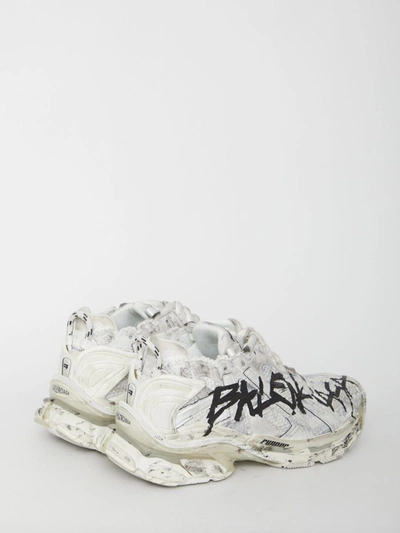 Shop Balenciaga Runner Graffiti Sneakers In White