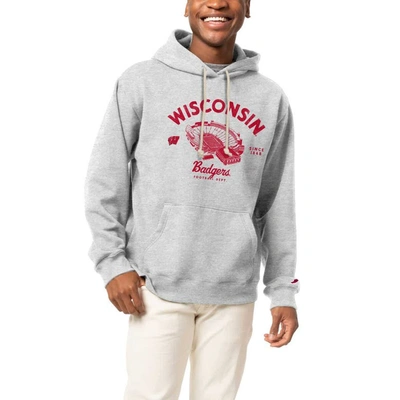 Shop League Collegiate Wear Heather Gray Wisconsin Badgers Stadium Essential Pullover Hoodie