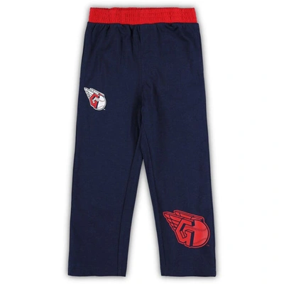 Shop Outerstuff Toddler Navy/red Cleveland Guardians Batters Box T-shirt & Pants Set