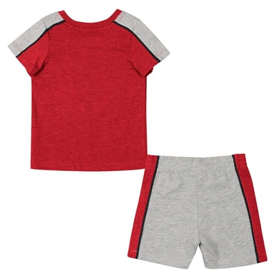 Shop Colosseum Infant  Scarlet/heather Gray Nebraska Huskers Norman T-shirt & Shorts Set