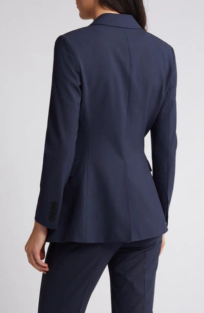 Shop Theory Etiennette B Good Wool Suit Jacket In Nocturne Navy