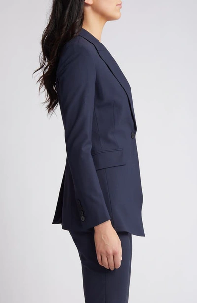Shop Theory Etiennette B Good Wool Suit Jacket In Nocturne Navy
