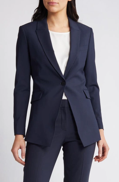 Shop Theory Etiennette B Good Wool Suit Jacket In Nocturne Navy