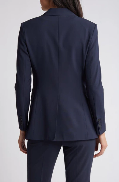 Shop Theory Etiennette B Good Wool Suit Jacket In Nocturne Navy