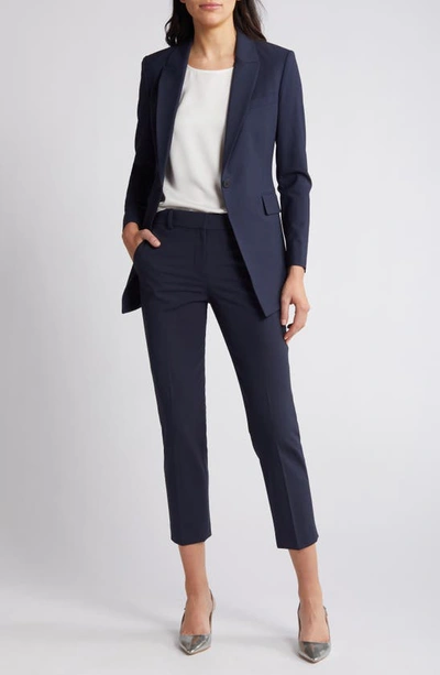 Shop Theory Etiennette B Good Wool Suit Jacket In Nocturne Navy