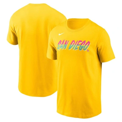 Shop Nike Gold San Diego Padres City Connect Wordmark T-shirt In White