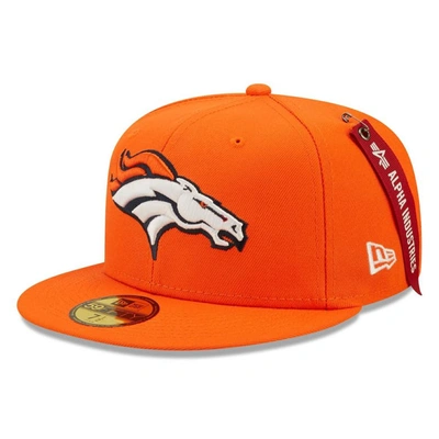 Shop New Era X Alpha Industries Orange Denver Broncos Alpha 59fifty Fitted Hat