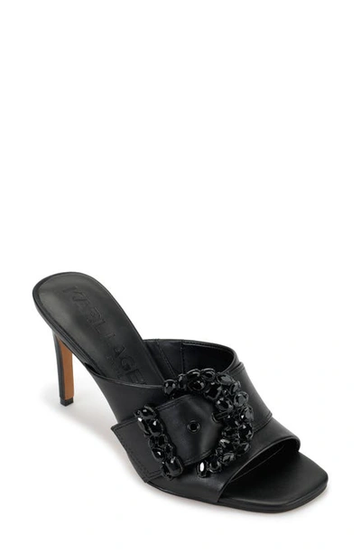 Shop Karl Lagerfeld Paris Quentin Crystal Sandal In Black
