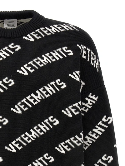 Shop Vetements Monogram Sweater In White/black