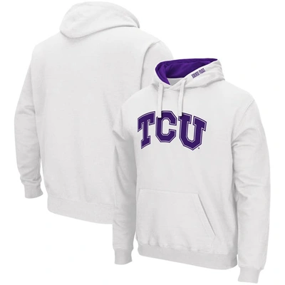Shop Colosseum White Tcu Horned Frogs Arch & Logo 3.0 Pullover Hoodie